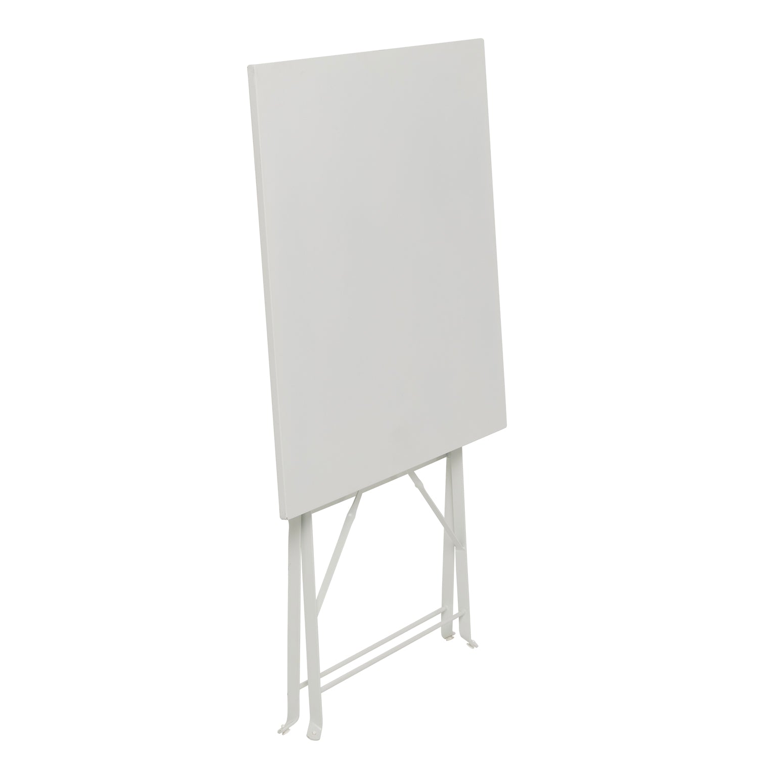 VESTIAMO CASA GIARDINO - Set giardino Bistrot tavolo 60x60 cm e 2 sedie pieghevoli in acciaio Bianco